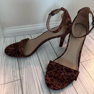 Naturalizer Leopard Calfskin Ankle Strap Heels
